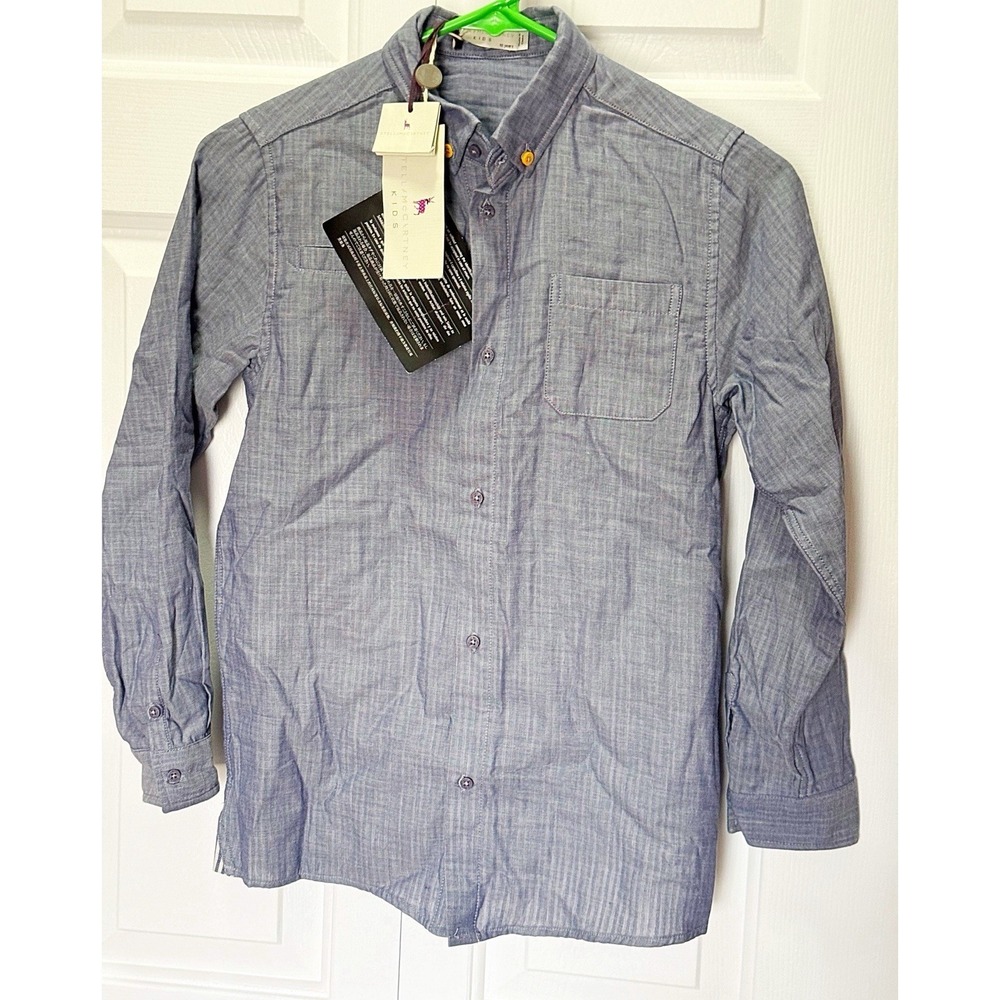 Stella McCartney Chambray Youth Boys Long Sleeve Button Down Shirt 10 Years NWTs